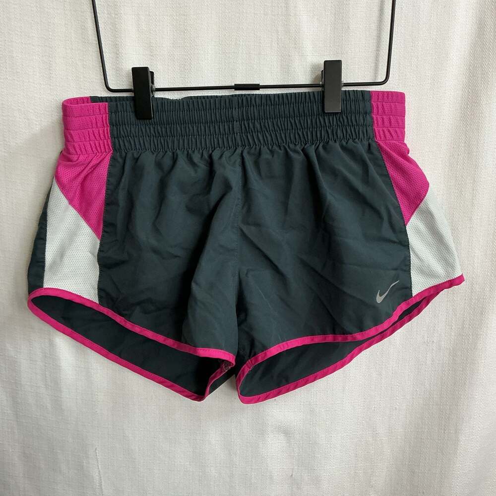Nike Dri-FIT Women's Running Tempo Shorts Black and Pink with White Mesh Panels